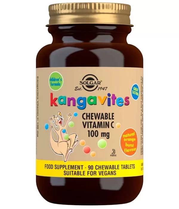 Kangavites Vitamina C Sabor a naranja natural 100 mg