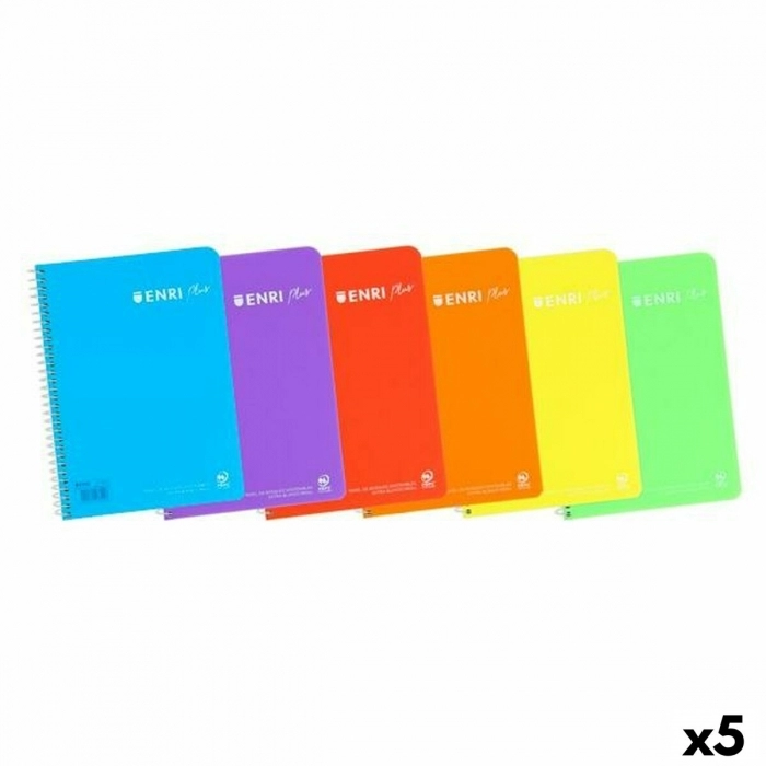Cuaderno ENRI 80 Hojas 90 g/m² Cuarto (5 Unidades)