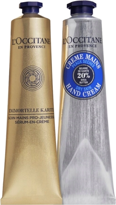 Set Creme Mains Peaux Seches Beurre de Karite 75ml + Shea Immortelle 75ml