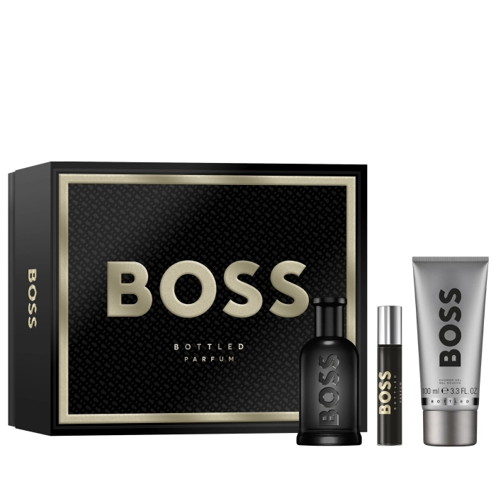 Set Boss Bottled Parfum 100ml + Parfum 10ml + Gel 100ml