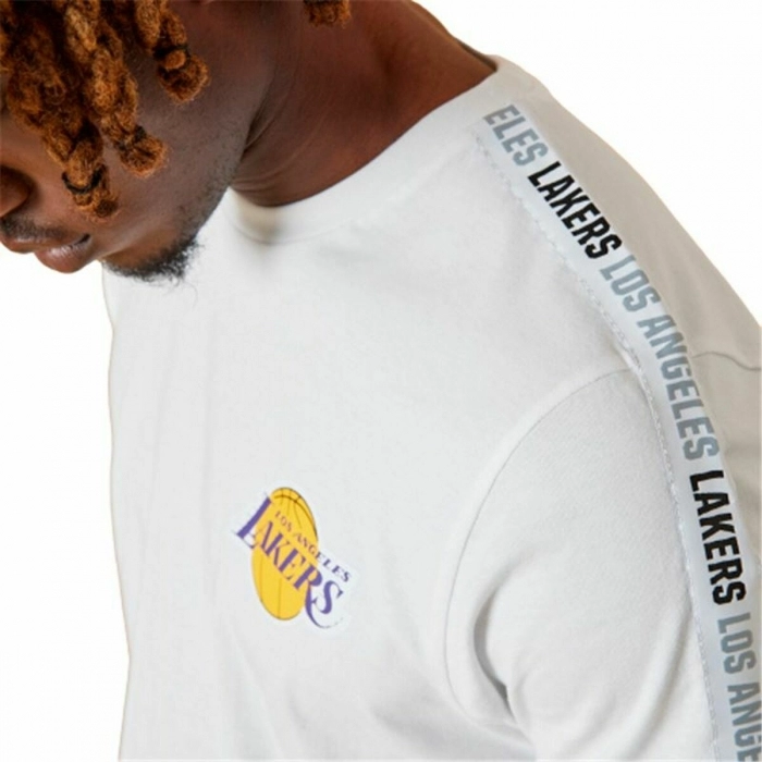 Camiseta Deportiva de Manga Corta New Era LA Lakers NBA Blanco