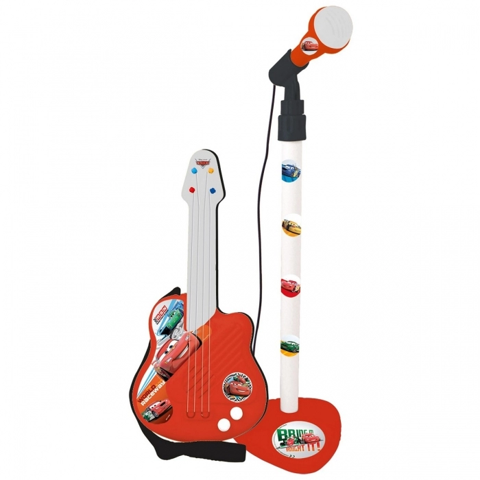 Juguete Musical Cars Micrófono Rojo Guitarra Infantil