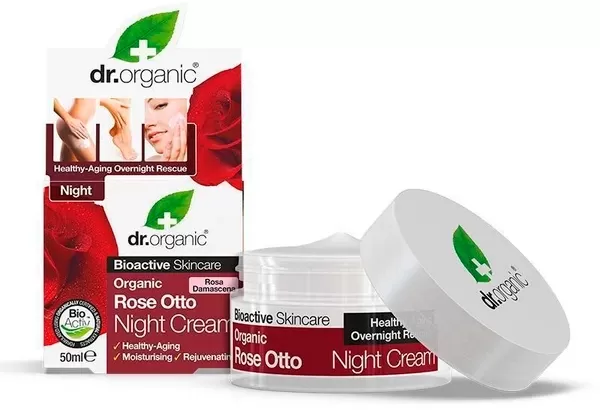 Crema de Noche de Extracto Orgánico de Rosa Crema de Noche de Extracto Orgánico de Rosa