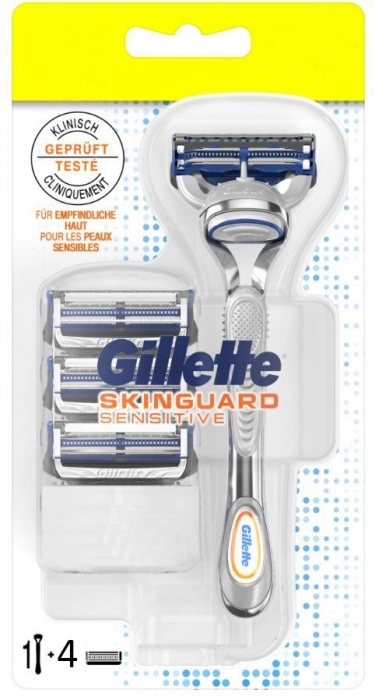 Gillette SkinGuard Sensitive Maquinilla de Afeitar + 4 Recambios