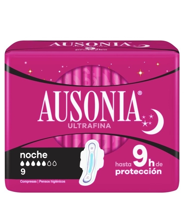 Ausonia Compresas Noche Alas Air Dry