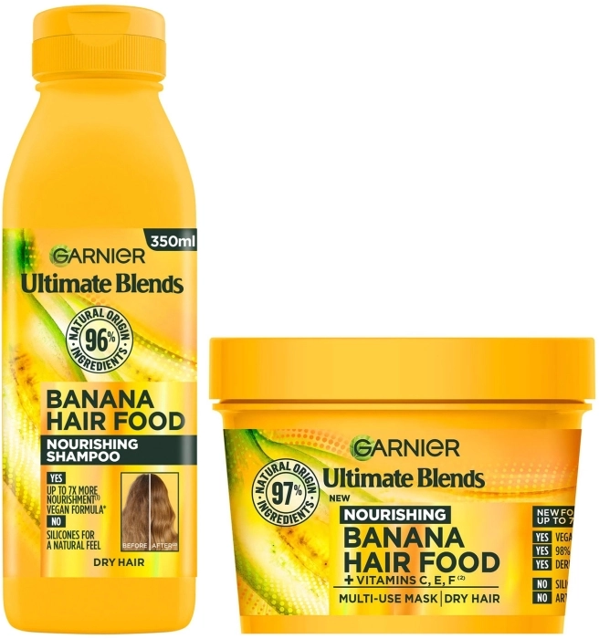 Set Fructis Champú Nutritivo Hair Food Banana 350ml + Mascarilla 400ml Set Fructis Champú Nutritivo Hair Food Banana 350ml + Mascarilla 400ml