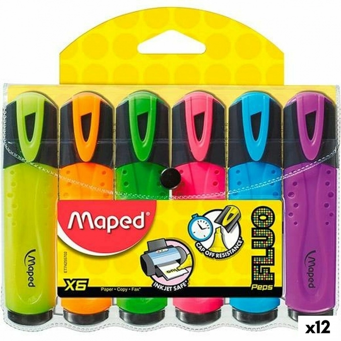 Marcador Fluorescente Maped Peps Classic Multicolor (12 Unidades)