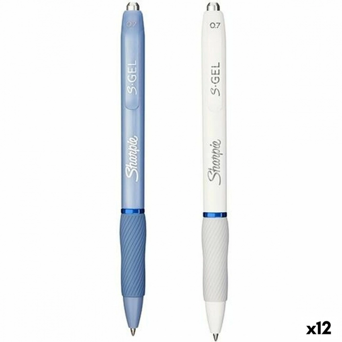 Bolígrafo de gel Sharpie S-Gel Azul Blanco 0,7 mm (12 Unidades)