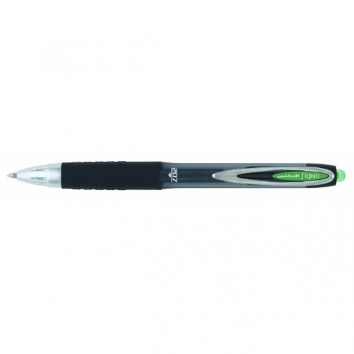 Bolígrafo de tinta líquida Uni-Ball Rollerball Signo UM-207 Verde 12 Unidades