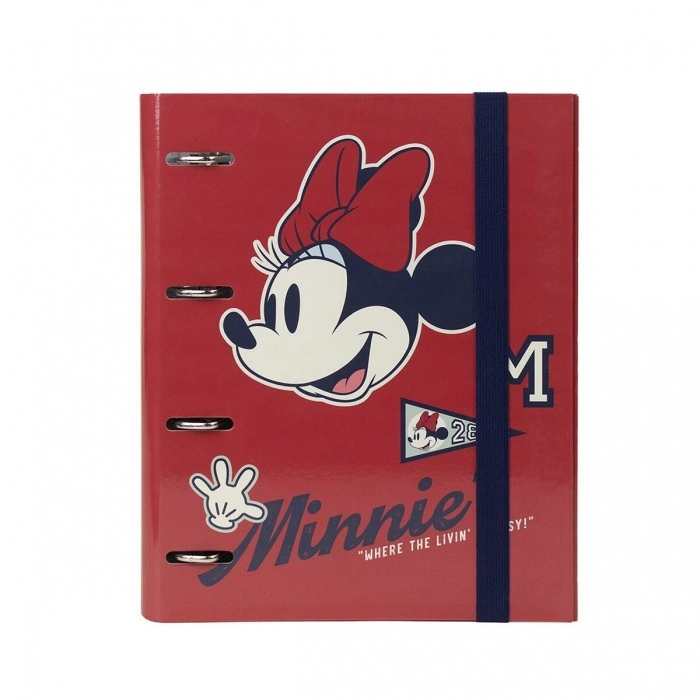 Carpeta de anillas Minnie Mouse A4 Rojo (26 x 32 x 4 cm)