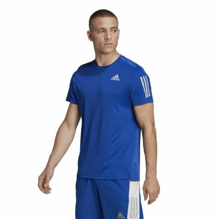 Camiseta Deportiva de Manga Corta Adidas Azul (M)