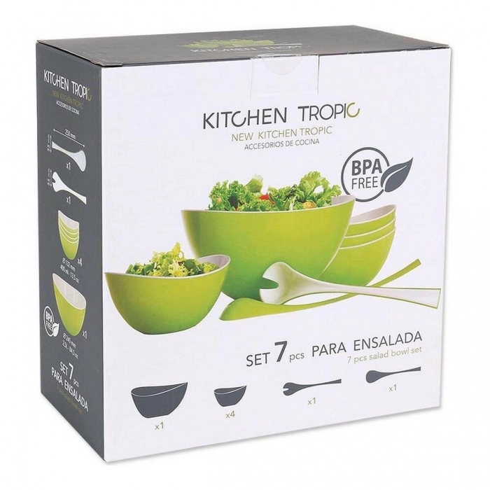 Ensaladera New Kitchen Tropic Plástico 7 Piezas (12,8 x 25,7 x 25,8 cm) Ensaladera New Kitchen Tropic Plástico 7 Piezas (12,8 x 25,7 x 25,8 cm)