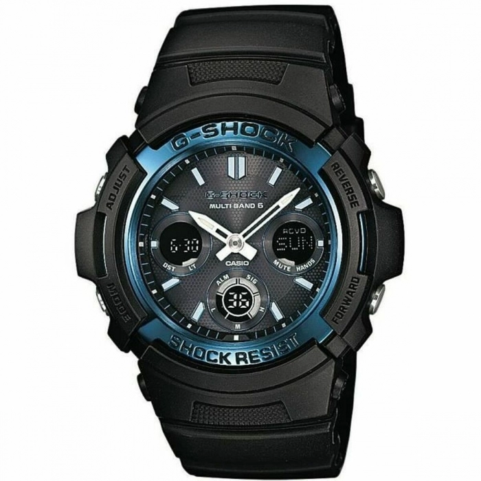 Reloj Unisex Casio AWG-M100A-1AER Negro Azul (Ø 52 mm)