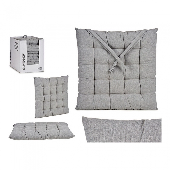 Cojín para sillas Gris 40 x 5,5 x 40 cm Cojín para sillas Gris 40 x 5,5 x 40 cm