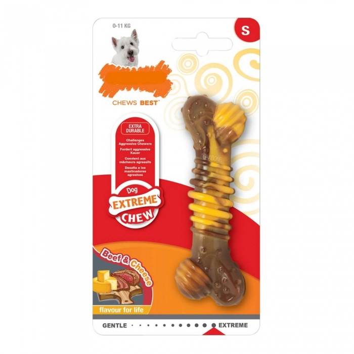Mordedor de perro Nylabone Extreme Chew Carne Texturizado Queso Natural Talla XL