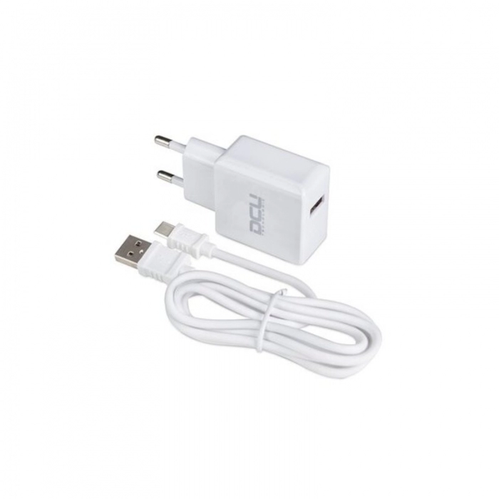 Cargador de Pared + Cable Micro USB C DCU 66826 Blanco (1 m)