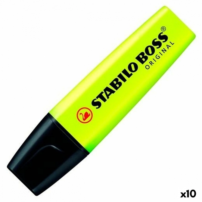 Marcador Fluorescente Stabilo Boss Amarillo 10 Unidades