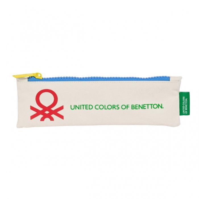 Estuche Escolar Benetton Topitos Blanco (20 x 6 x 1 cm)