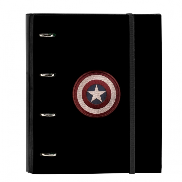 Carpeta de anillas Capitán América Negro (27 x 32 x 3.5 cm)
