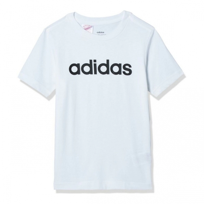 Camiseta de Manga Corta Infantil Adidas Essentials Linear Logo Blanco (7-8 Años)