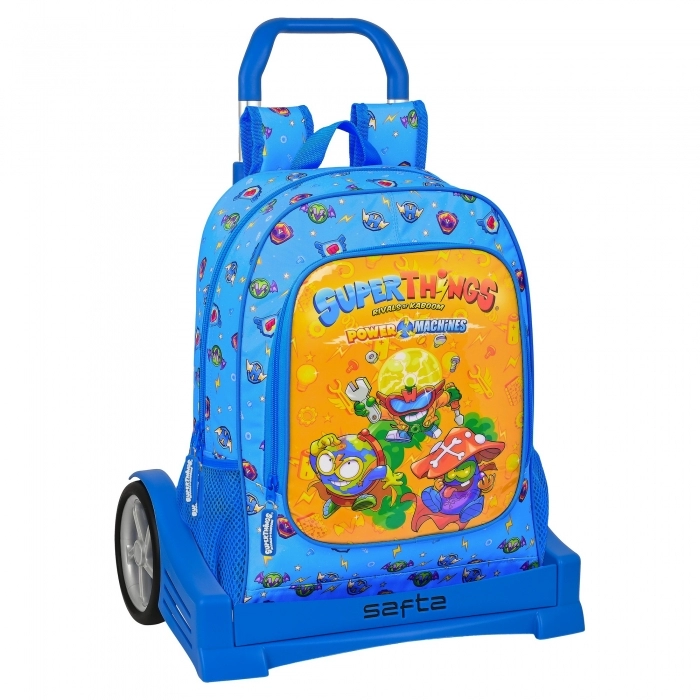 Mochila Escolar con Ruedas SuperThings Serie 7 Azul Multicolor 14 L