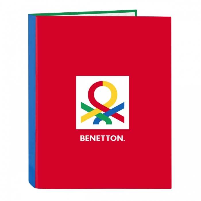 Carpeta de anillas Benetton Pop Gris A4 (26.5 x 33 x 4 cm)