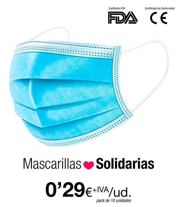 Mascarilla Solidaria Calidad Quirúrgica Homologada, de tres capas Mascarilla Solidaria Calidad Quirúrgica Homologada, de tres capas