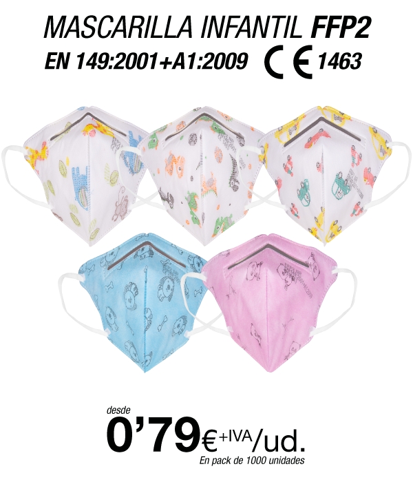 Mascarillas para Niños/as FFP2 de Colores Mascarillas para Niños/as FFP2 de Colores