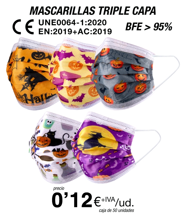 Mascarillas Higiénicas Halloween de tres capas Mascarillas Higiénicas Halloween de tres capas
