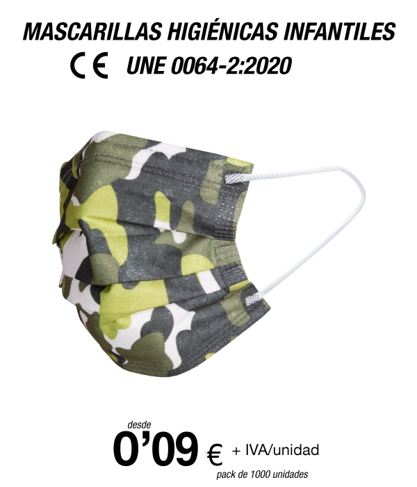 Mascarillas Higiénicas Infantiles Camuflaje Mascarillas Higiénicas Infantiles Camuflaje