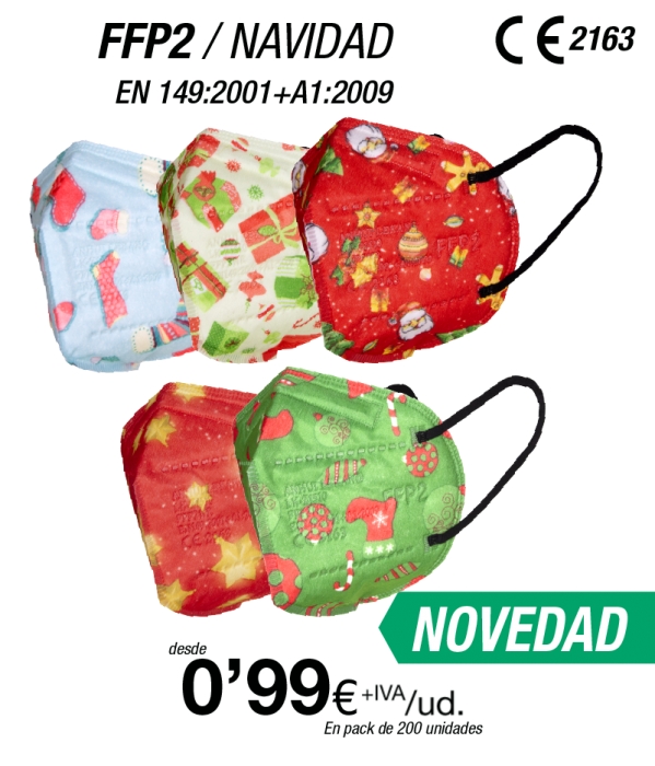 Mascarillas FFP2 de Navidad con certificación europea Mascarillas FFP2 de Navidad con certificación europea
