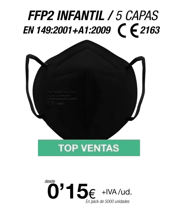 Mascarilla para Niños/as FFP2 Negra Mascarilla para Niños/as FFP2 Negra