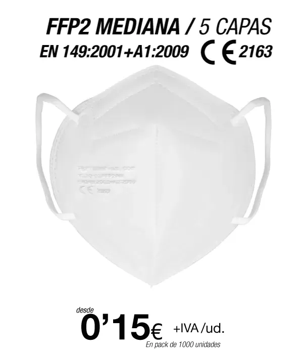 FFP2 Blanca Talla Mediana (Especial para Adolecentes / Adultos con rasgos finos) FFP2 Blanca Talla Mediana (Especial para Adolecentes / Adultos con rasgos finos)