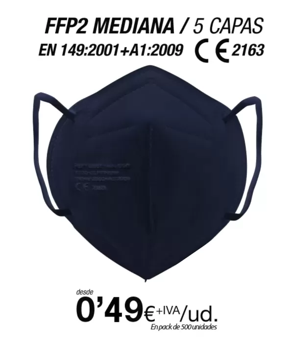 FFP2 Azul Marino Mediana(Especial para Adolecentes / Adultos con rasgos finos) FFP2 Azul Marino Mediana(Especial para Adolecentes / Adultos con rasgos finos)