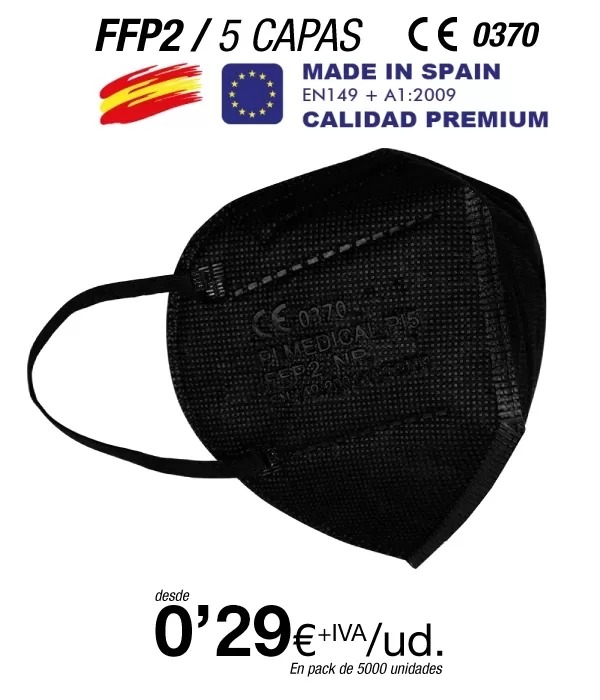Mascarillas FFP2 Made in Spain Calidad Premium con certificado 0370-5079-PPE/B Mascarillas FFP2 Made in Spain Calidad Premium con certificado 0370-5079-PPE/B