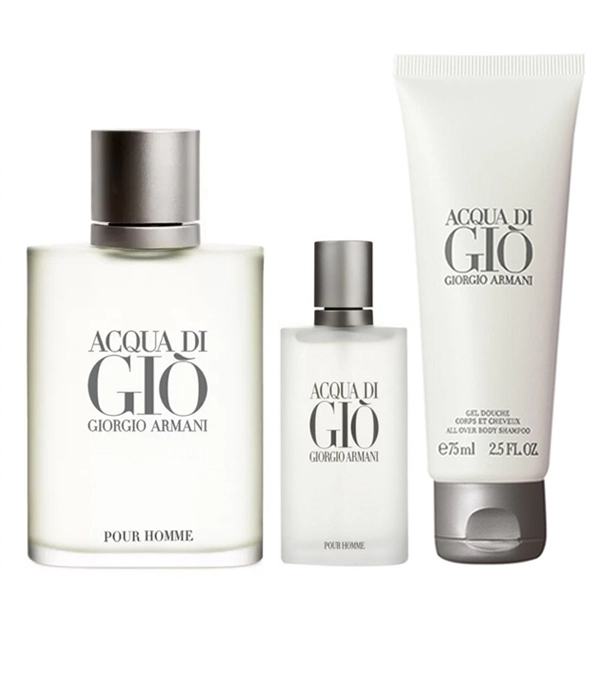 Set Acqua di Gio 100ml + Gel 75ml + 15ml Set Acqua di Gio 100ml + Gel 75ml + 15ml