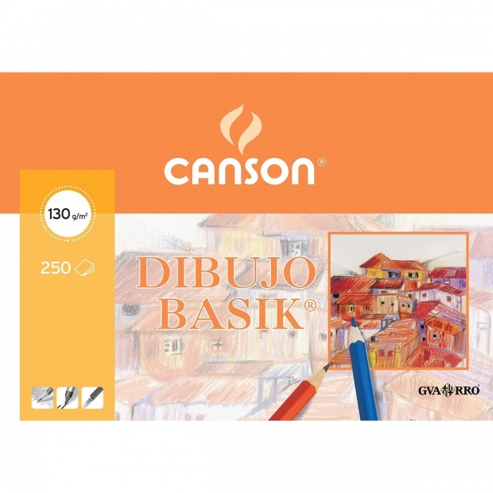 Papel de dibujo Canson Basik 250 Hojas Blanco (32,5 x 46 cm)