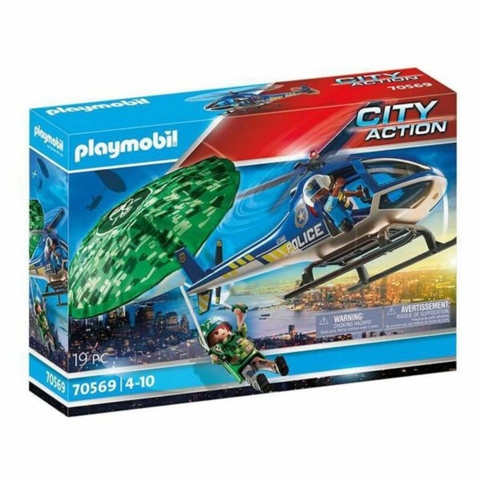 Playset  City Action Police helicopter: Parachute Chase Playmobil 70569 (19 pcs)