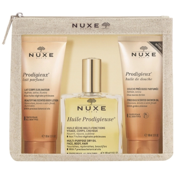 Set Body Lotion 100ml + Aceite de Ducha 100ml + Huile Prodigieuse 100ml