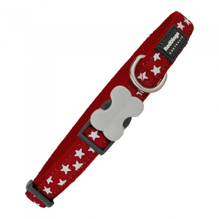 Collar para Perro Red Dingo Liso Estrella Estrellas (1,5 x 24-36 cm)