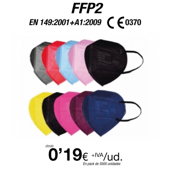 FFP2 Surtido Colores con certificación europea