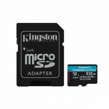 Tarjeta de Memoria Micro SD con Adaptador Kingston SDCG3/512GB          Clase 10