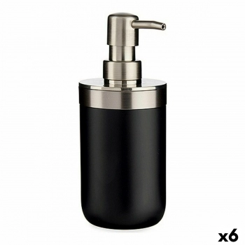 Dispensador de Jabón Plateado Negro Acero Inoxidable Plástico (350 ml) (6 Unidad