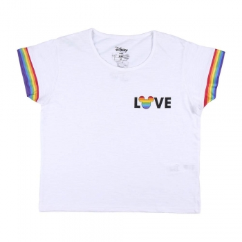 Camiseta de Manga Corta Mujer Disney Love Pride