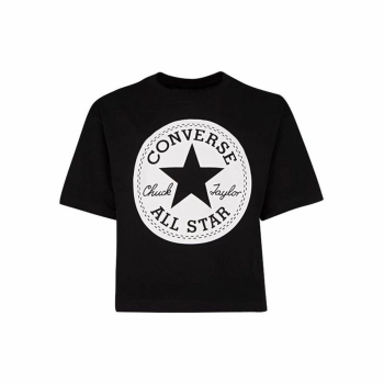 Camiseta de Manga Corta Signature  Converse  Chuck Patch Boxy Negro