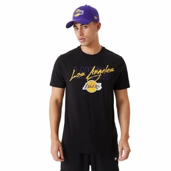 Camiseta de Manga Corta Hombre New Era Script LA Lakers