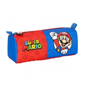 Estuche Escolar Super Mario Rojo Azul (21 x 8 x 7 cm)