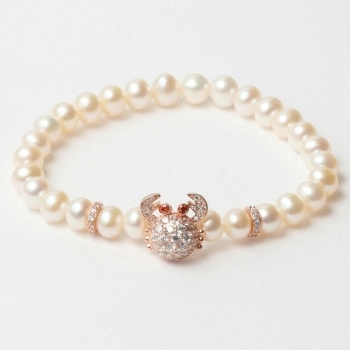 Pulsera Mujer Lancaster JLA-BR-CRAB-2-WH Blanco Plata de ley 16 mm Rosado