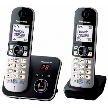 Teléfono Fijo Panasonic Corp. KX-TG6822FRB Negro Gris