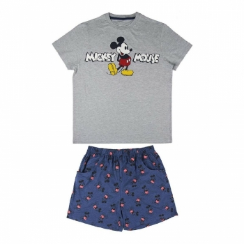 Pijama de Verano Mickey Mouse Gris Azul Pijama de Verano Mickey Mouse Gris Azul